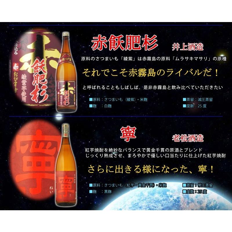 飲み比べ  RED6 赤芋焼酎　飲み比べ　1800ml×6本セット　赤い名を継ぐ芋焼酎編 送料無料(北海道沖縄+890円)｜newyork19892005｜09