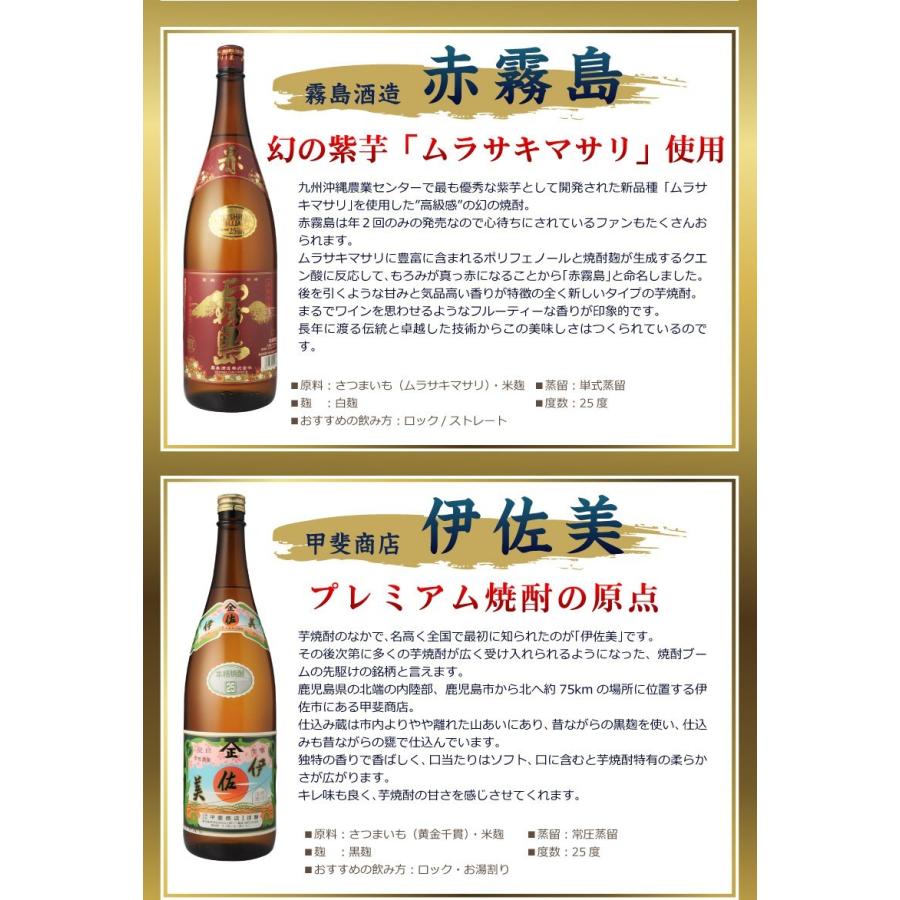 飲み比べ 送料無料 プレミアム焼酎 1800ml×6本セット ギフト 贈り物