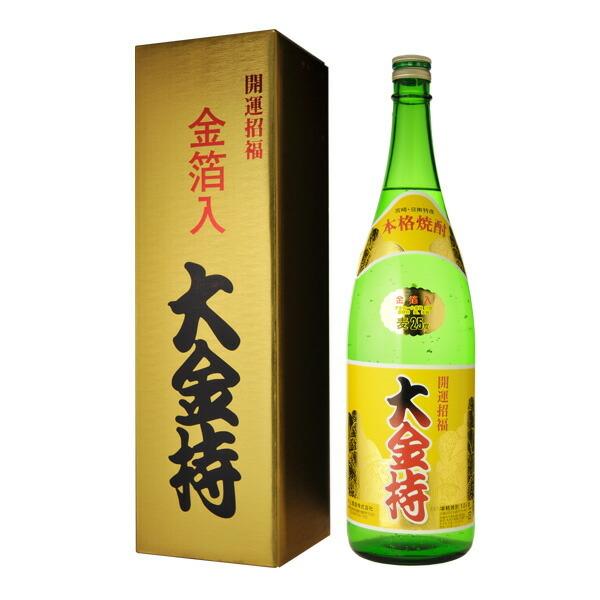 高品質焼酎 1800ml 専用箱入り 大金持 純金箔入り 麦焼酎 25度 1800ml（専用ギフト箱入り） ギフト