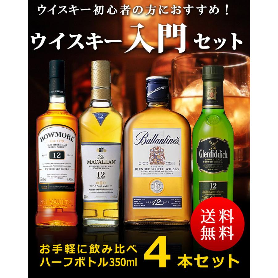 飲み比べ 送料無料 ウイスキー 入門セットA 350ml×4本セット 飲み比べ 送料無料 ウイスキー 入門セットA 350ml×4本セット