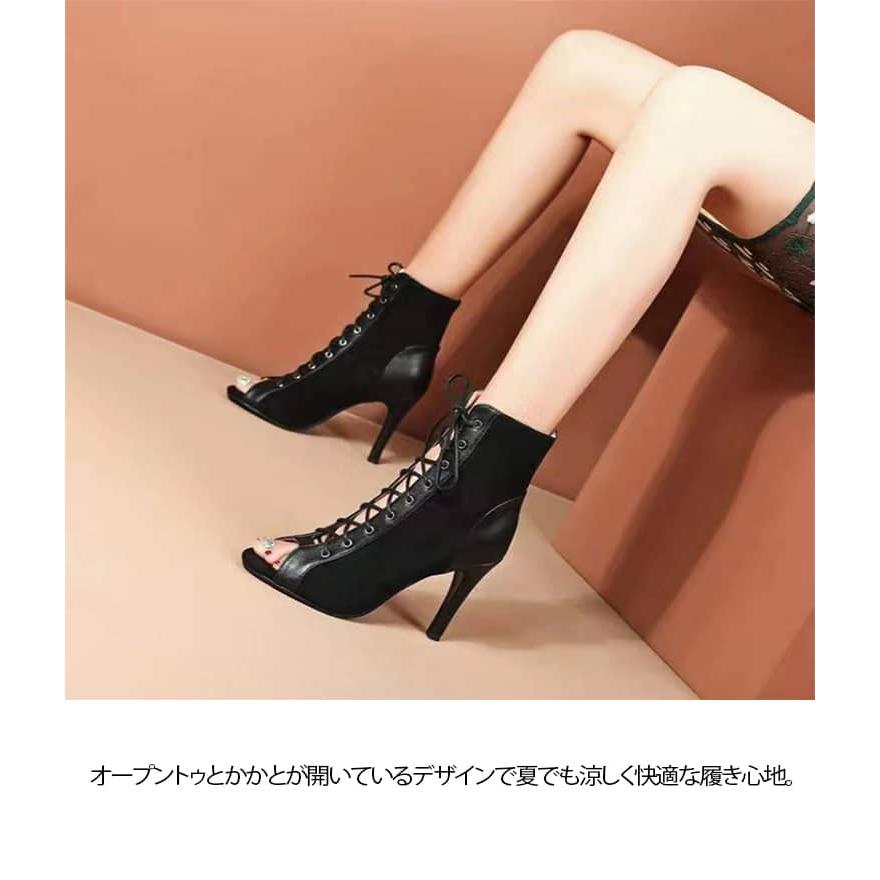 レディース 歩きやすい ブーツサンダル ショートブーツ レースアップ