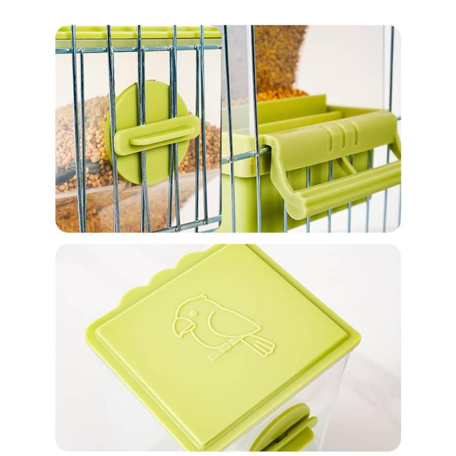 鳥 インコ フードボックス ケージ取り付け 鳥用フィーダー 自動給餌器