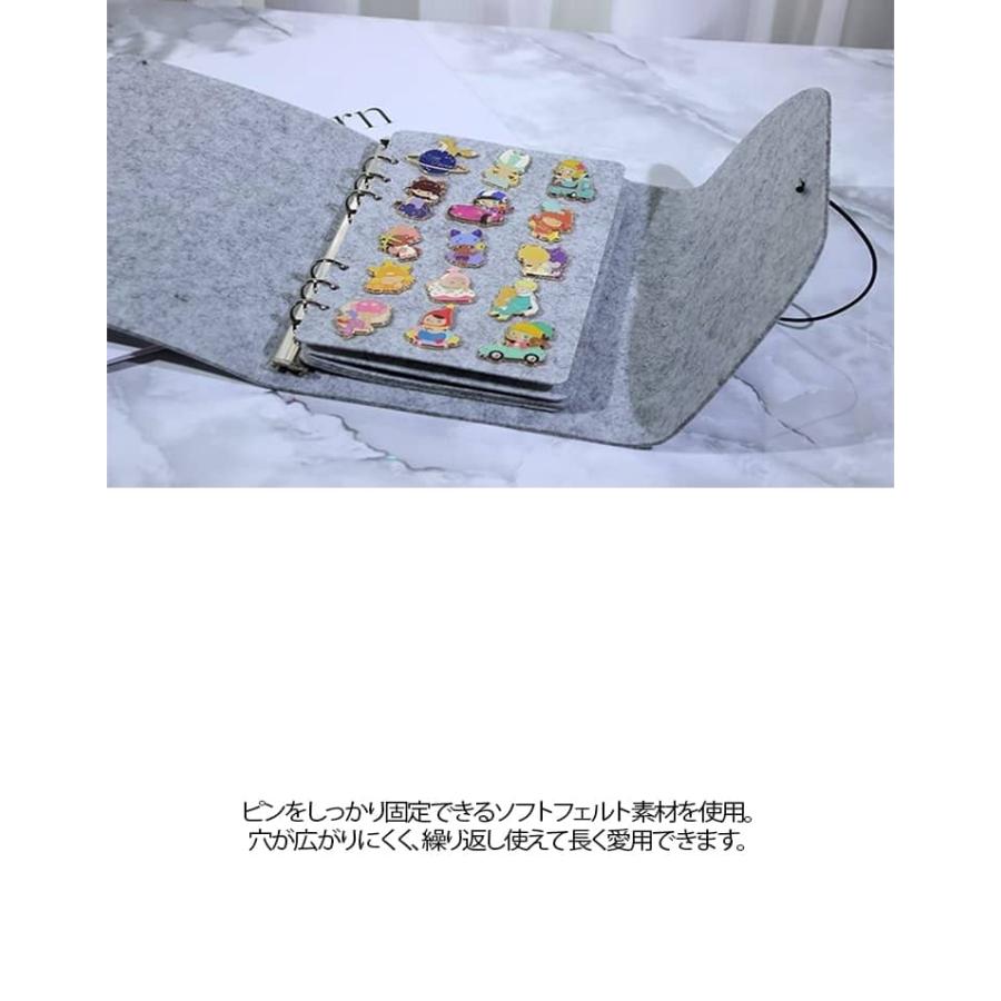 バインダー式 ピンバッジ ピンディスプレイホルダー 飾る ブローチ収納