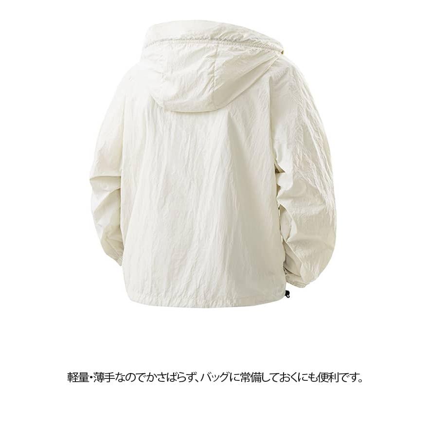 マウンテンパーカー 通気性 フード付き メンズ 接触冷感 軽量 uvカット
