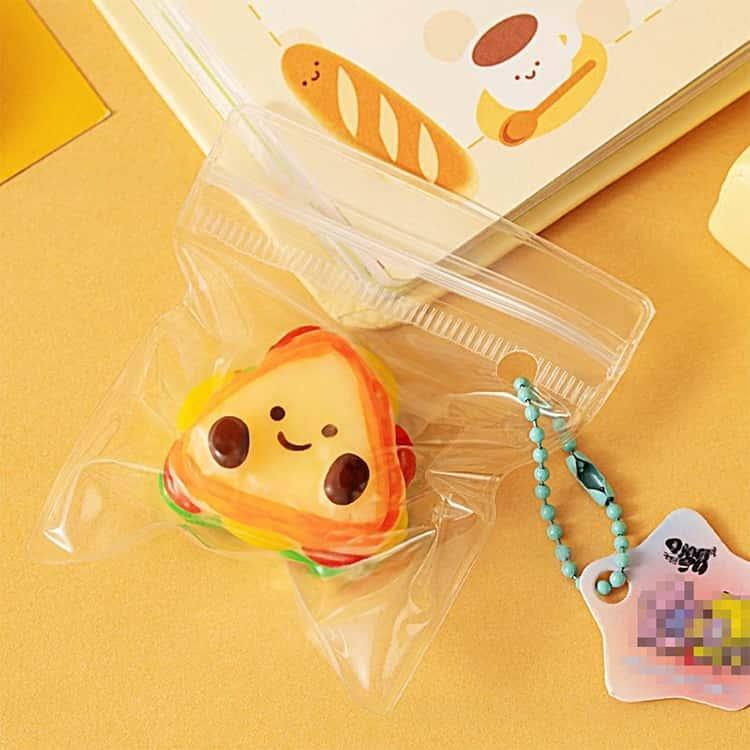 暇つぶし パン 握る玩具 トースト ミニスクイーズ 8個セット チャーム
