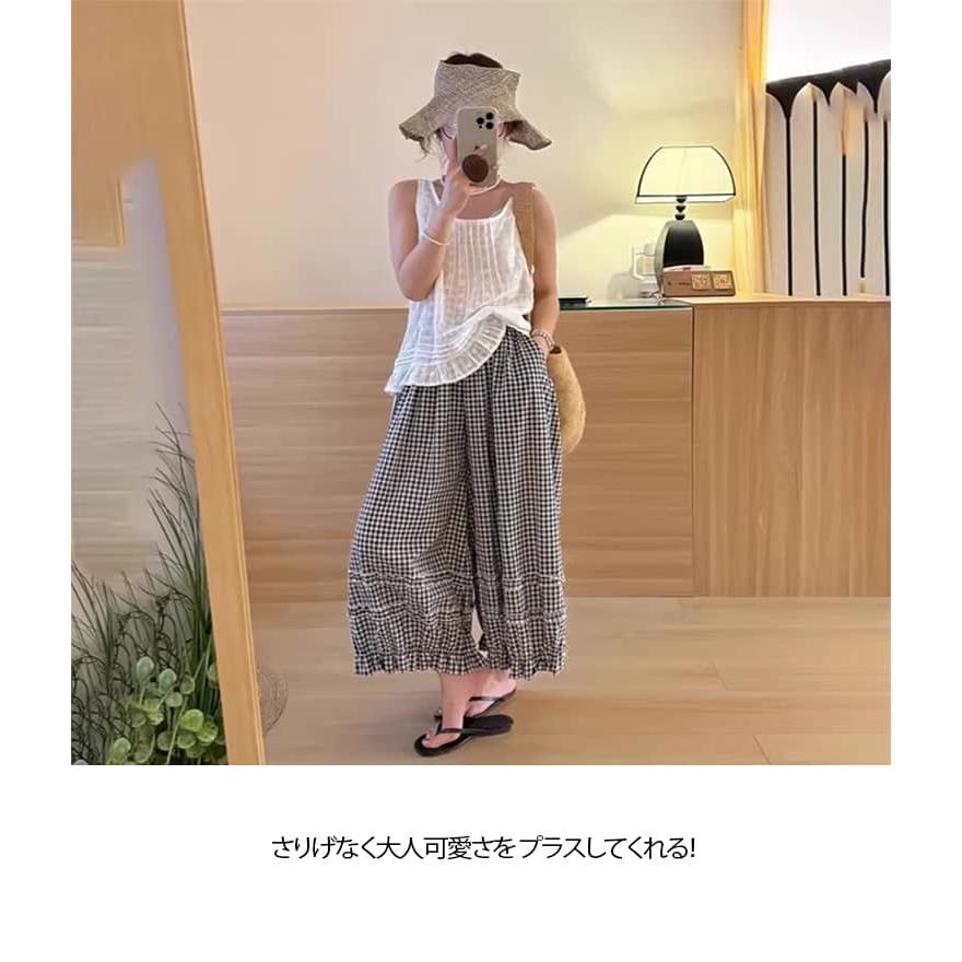 もゆる／萌／サルエルパンツ バルーンパンツ 切り替　M〜L バルーンパンツ 夏 大人可愛い 春 丸い パンツ ワイド 九分丈 サルエル