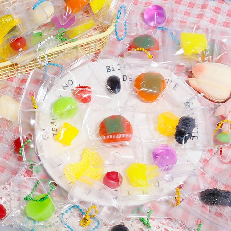 ミニスクイーズ キーホルダー フルーツ スクイーズセット ぷにぷに