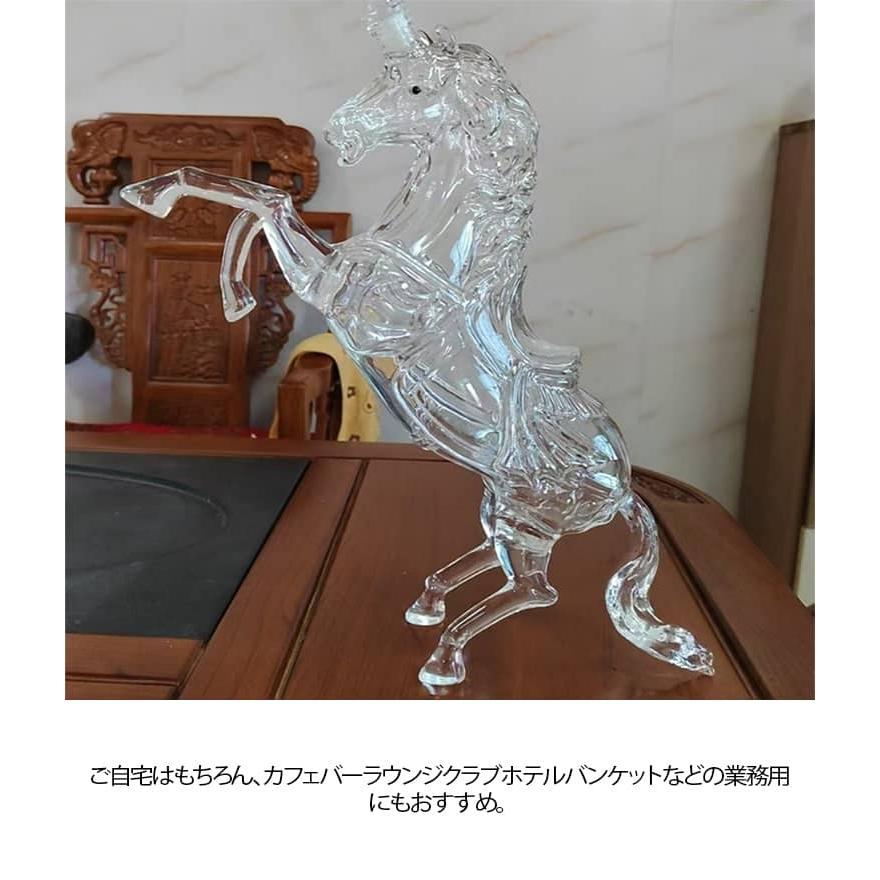 デキャンタ ウイスキーボトル ガラス 馬 馬型ガラスボトル アハルテケ 