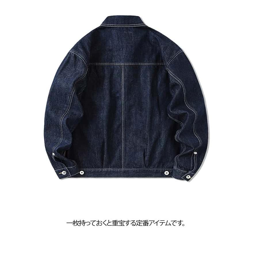 Gジャン 春 メンズ スプリングコート 秋 胸ポケット付き デニム