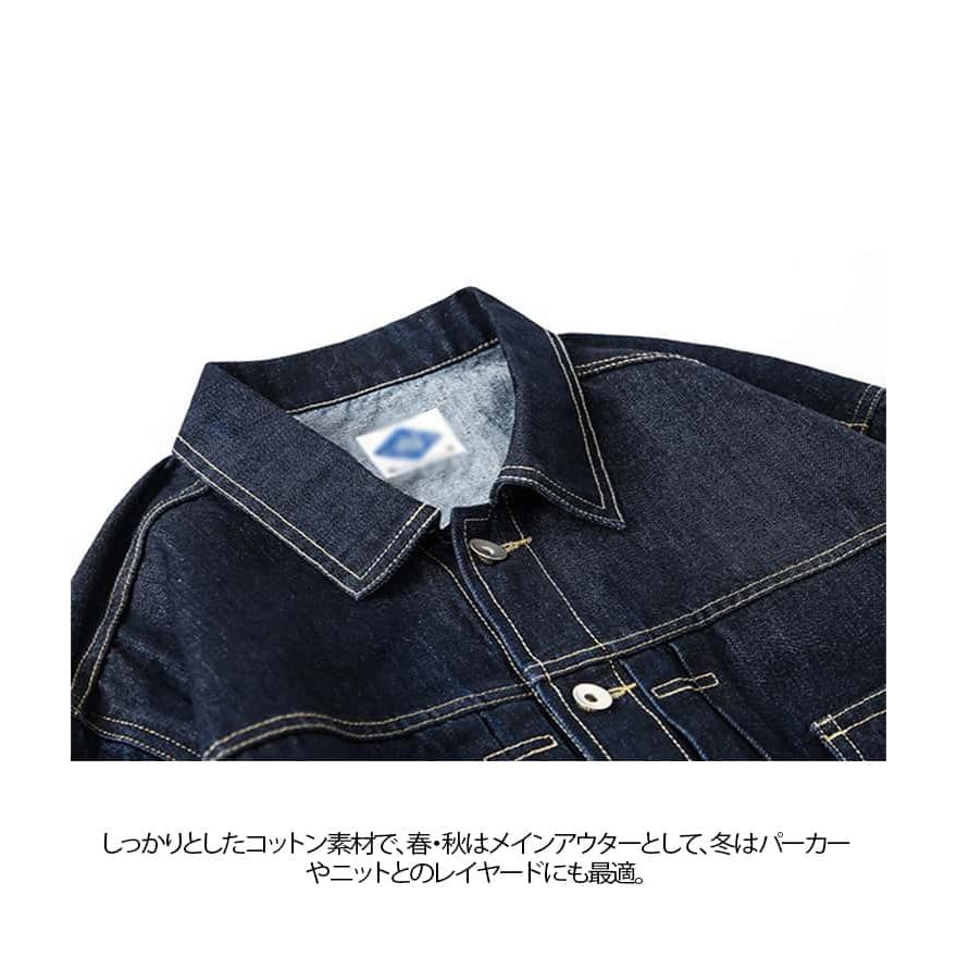 Gジャン 春 メンズ スプリングコート 秋 胸ポケット付き デニム