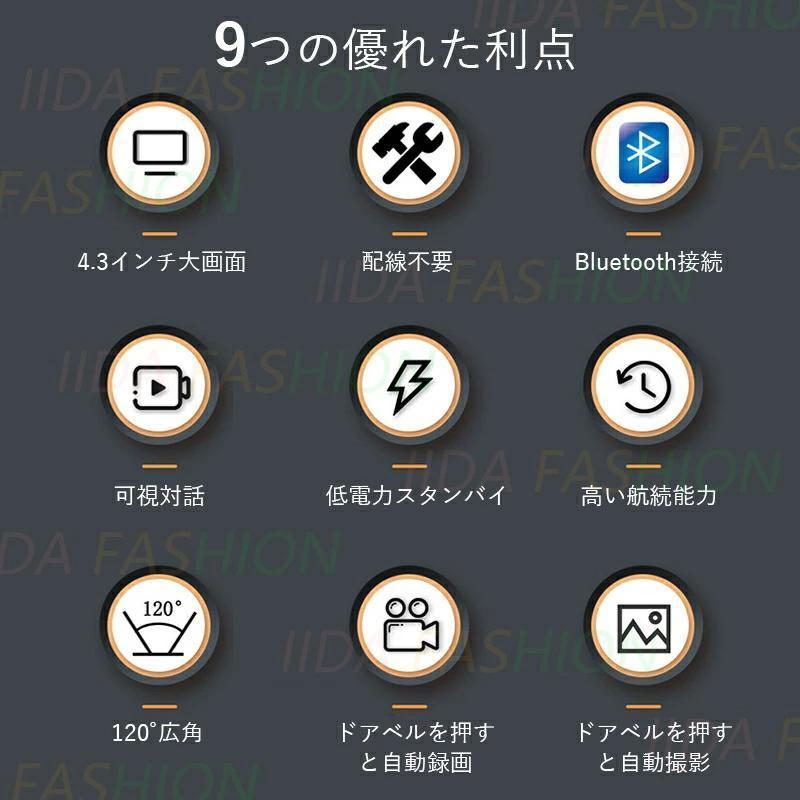 インターホン ワイヤレス 無線 工事不要 4.3インチ　32GB SDカード付き インターホン ワイヤレス 無線 工事不要 4.3インチ 32GB SD