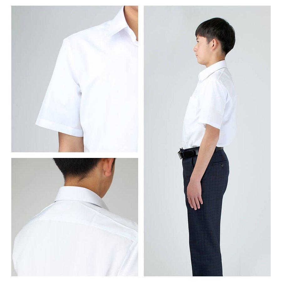スクールシャツ 男子 半袖 白 制服 学生服 シャツ ワイシャツ ノーアイロン 形態安定 抗菌防臭 A体 at-ch-sre-1900 宅配便のみ | アトリエ365 | 10