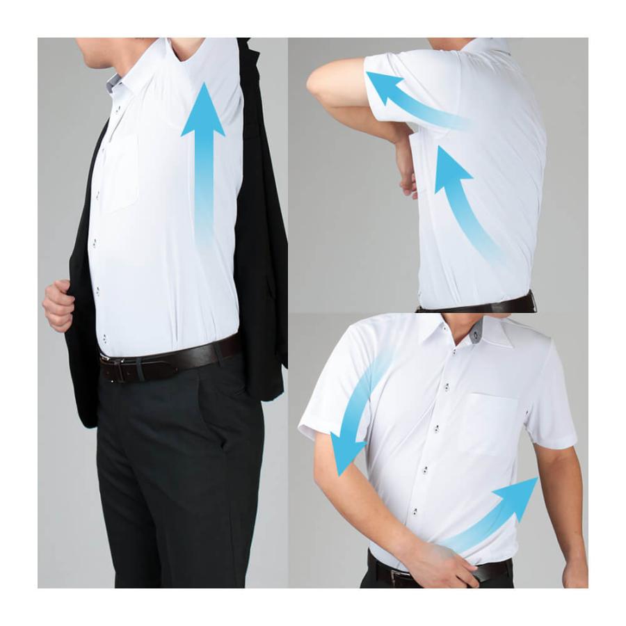 ワイシャツ 半袖 ノーアイロン ニットシャツ メンズ ノンアイロン 形態安定 カッターシャツ ドレスシャツ 2枚は2通 at-ms-set-1172 | アトリエ365 | 20