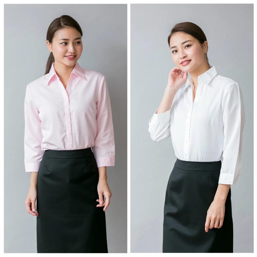 ブラウス シャツ セット 3枚 ワイシャツ ビジネス 開襟 レギュラー 長袖 or 7分袖 オフィス 会社 仕事 事務服   l1-l22-3set 宅配便のみ WS | アトリエ365 | 14