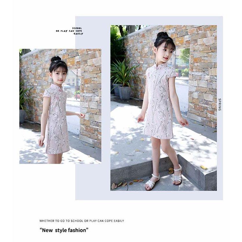 子供服 ワンピース チャイナドレス シフォン 女の子 ワンピース ロング丈 オフショルワンピース プリントワンピース キッズ 可愛い 花柄 Next City 通販 Yahoo ショッピング