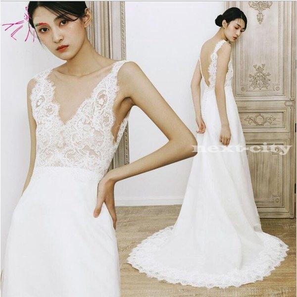 高級感 ウエディングドレス レース 購入 白 二次会 結婚式ドレス 安い エンパイアラインドレス 花嫁 フォトウエディング ビーチフォト 前撮り 後撮り 披露宴 国内配送 Kuljic Com