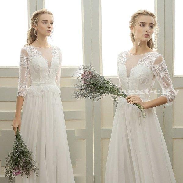 セール正規店 ウエディングドレス 長袖 結婚式ドレス 白 二次会 安い エンパイア 花嫁 フォトウエディング ビーチフォト 前撮り 後撮り 披露宴 即日発送対応 Www Superavila Com