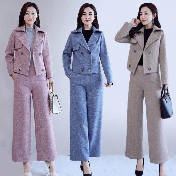 セットアップ レディース 秋冬 40代 代 フォーマル 長袖 2点セット アウター 冬コート ガウチョ