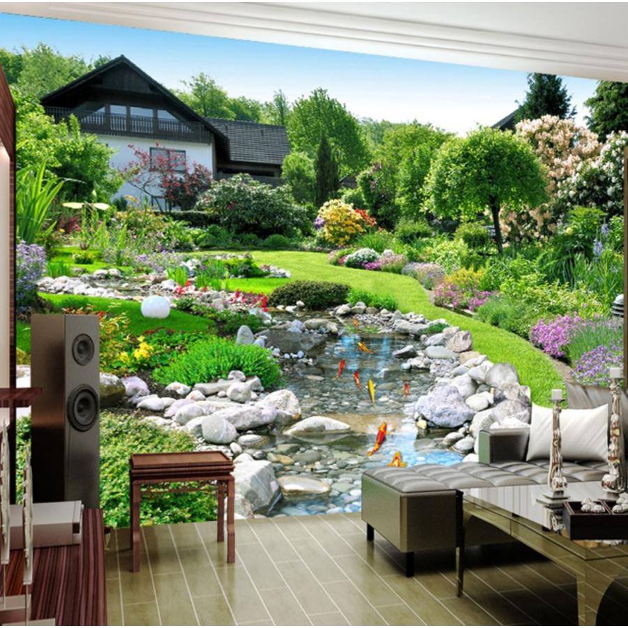 ３d 壁紙 1ピース 1m2 自然風景 日本庭園 ガーデン 鯉 草花 インテリア 装飾 寝室 リビング H02188 H02188 Next Dream Shop 通販 Yahoo ショッピング