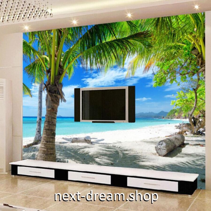 ３d 壁紙 1ピース 1m2 自然風景 青い海 空 雲 ヤシの木 白い砂浜 インテリア 装飾 寝室 リビング H H Next Dream Shop 通販 Yahoo ショッピング