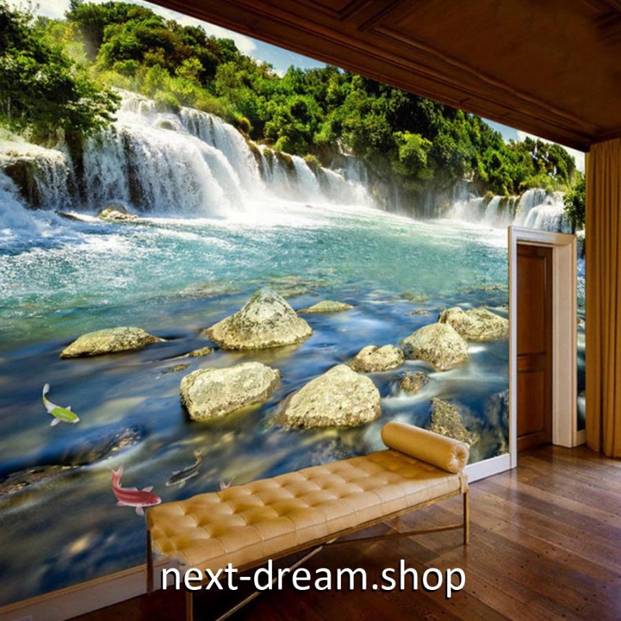 ３d 壁紙 1ピース 1m2 自然風景 山中の滝 鯉 癒し インテリア 装飾 寝室 リビング H022 H022 Next Dream Shop 通販 Yahoo ショッピング
