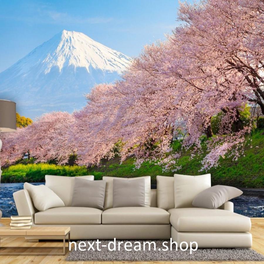 ３d 壁紙 1ピース 1m2 自然風景 桜の景色 富士山 和風 インテリア 装飾 寝室 リビング H H Next Dream Shop 通販 Yahoo ショッピング