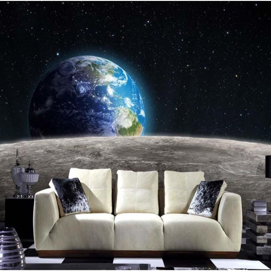 ３d 壁紙 1ピース 1m2 宇宙風景 月から見た地球の景色 インテリア 装飾 寝室 リビング H H Next Dream Shop 通販 Yahoo ショッピング
