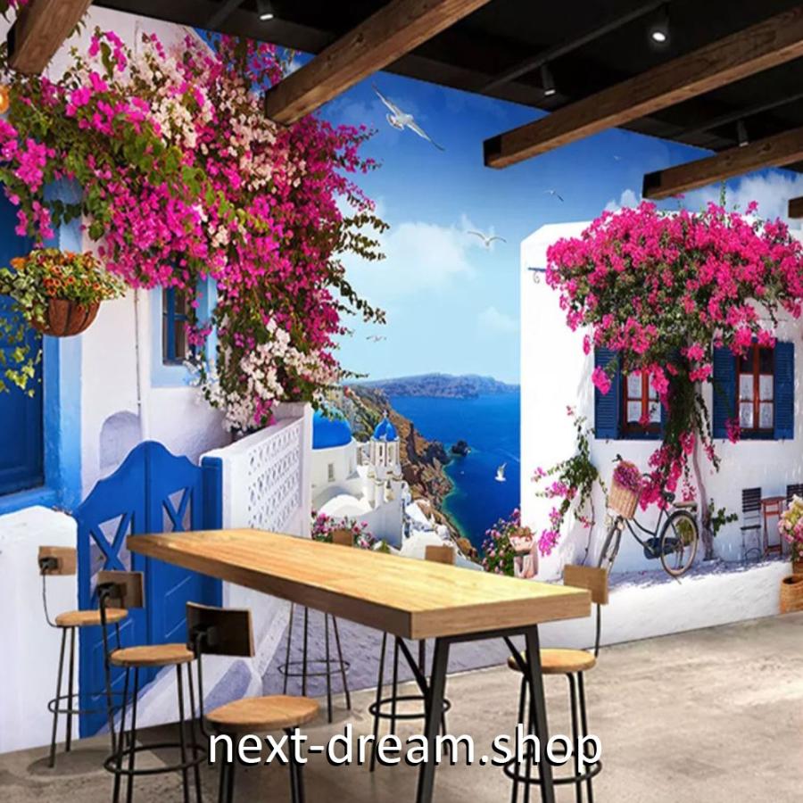 ３d 壁紙 1ピース 1m2 自然風景 海の景色 地中海 ヨーロッパ 花 インテリア 装飾 寝室 リビング H H Next Dream Shop 通販 Yahoo ショッピング