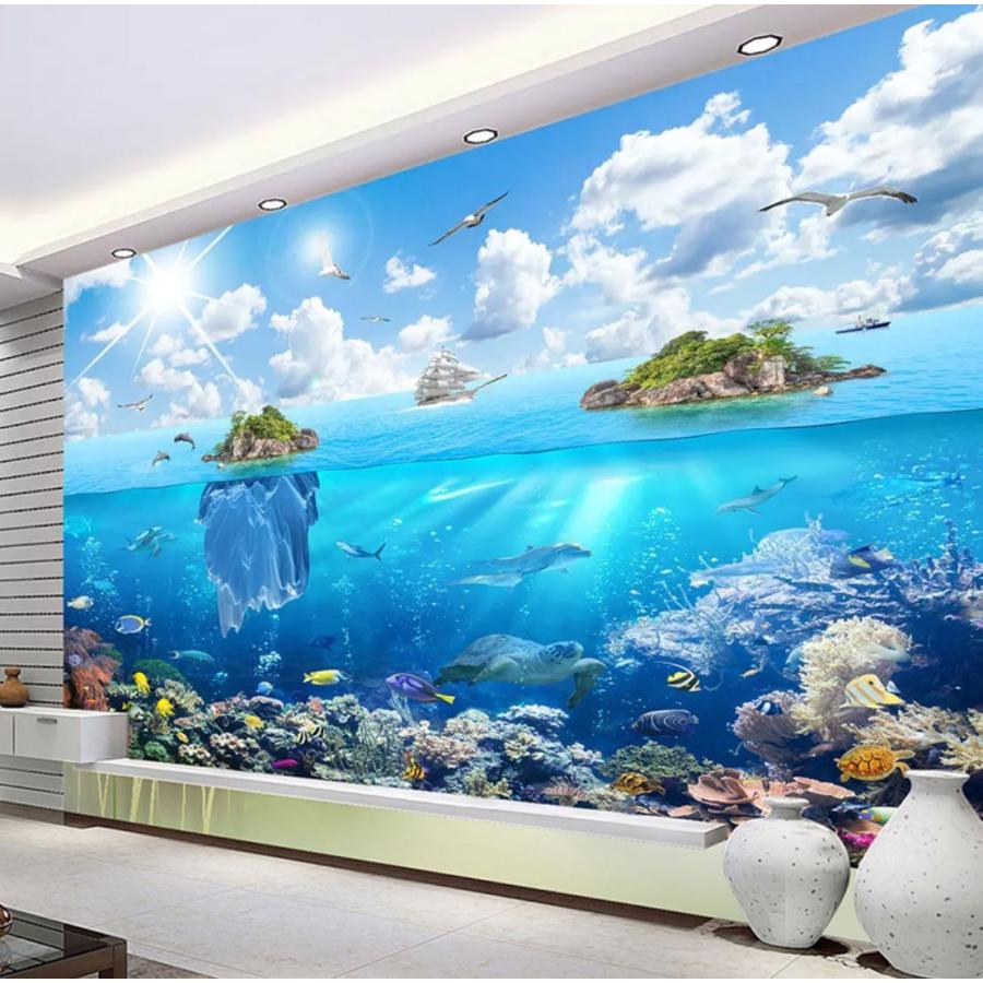 ３d 壁紙 1ピース 1m2 自然風景 海の景色 シュノーケリング 魚 インテリア 装飾 寝室 リビング H H Next Dream Shop 通販 Yahoo ショッピング