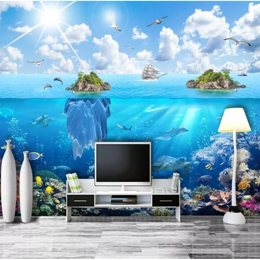 ３d 壁紙 1ピース 1m2 自然風景 海の景色 シュノーケリング 魚 インテリア 装飾 寝室 リビング H H Next Dream Shop 通販 Yahoo ショッピング