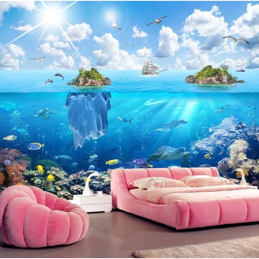 ３d 壁紙 1ピース 1m2 自然風景 海の景色 シュノーケリング 魚 インテリア 装飾 寝室 リビング H H Next Dream Shop 通販 Yahoo ショッピング