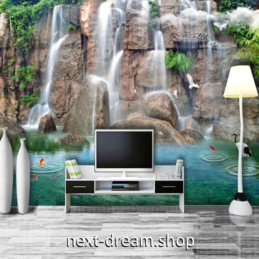 ３d 壁紙 1ピース 1m2 自然風景 森林 絶壁の滝の景色 鯉 湖 インテリア 装飾 寝室 リビング 耐水 防カビ H H Next Dream Shop 通販 Yahoo ショッピング