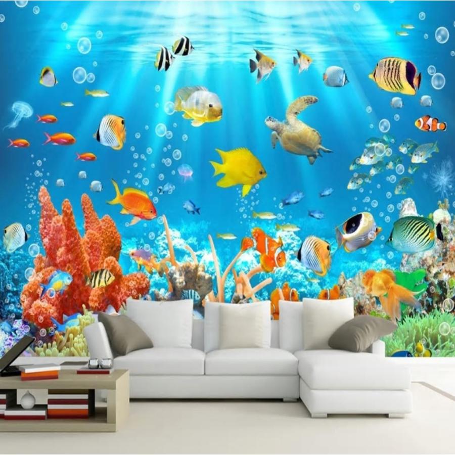３d 壁紙 1ピース 1m2 自然風景 海中の景色 熱帯魚 インテリア 装飾 寝室 リビング 耐水 防カビ H H Next Dream Shop 通販 Yahoo ショッピング