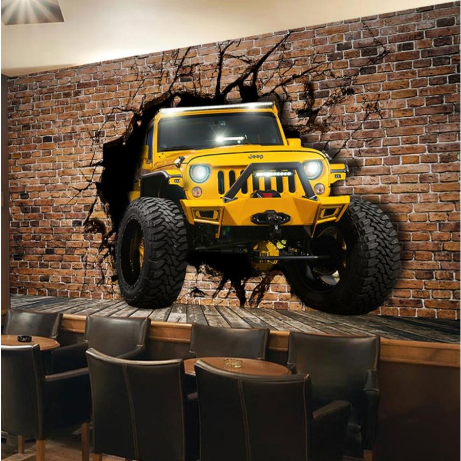 ３d 壁紙 1ピース 1m2 ウォールアート レンガ 四駆自動車 インテリア 装飾 寝室 リビング 耐水 防湿 H H Next Dream Shop 通販 Yahoo ショッピング