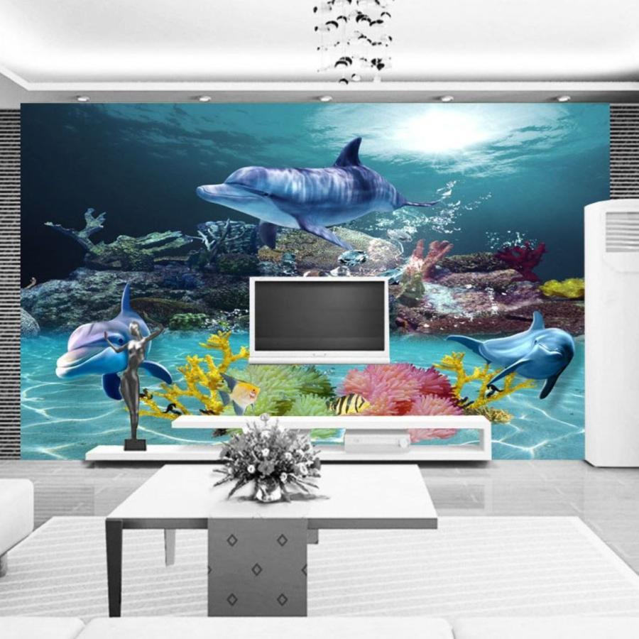 ３d 壁紙 1ピース 1m2 海 イルカ 水中の世界 珊瑚 インテリア 装飾 寝室 リビング 耐水 防湿 H H Next Dream Shop 通販 Yahoo ショッピング