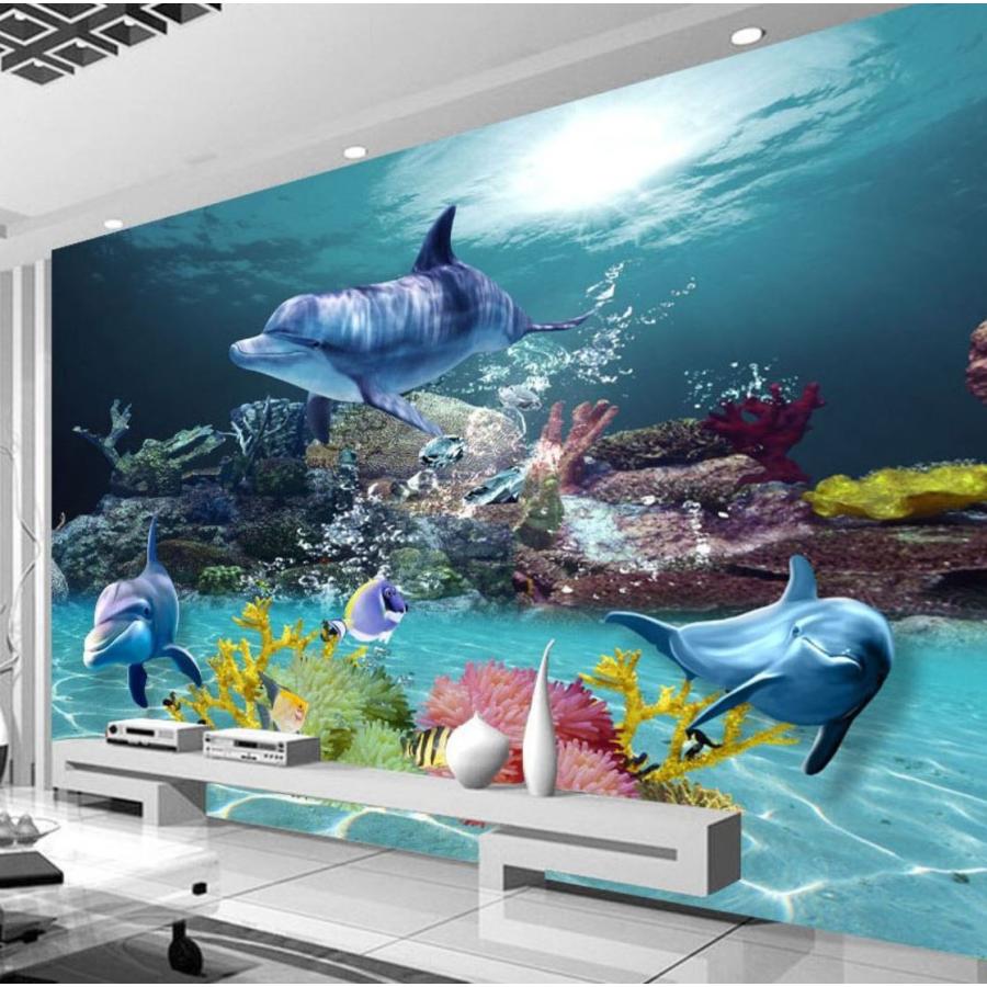 ３d 壁紙 1ピース 1m2 海 イルカ 水中の世界 珊瑚 インテリア 装飾 寝室 リビング 耐水 防湿 H H Next Dream Shop 通販 Yahoo ショッピング
