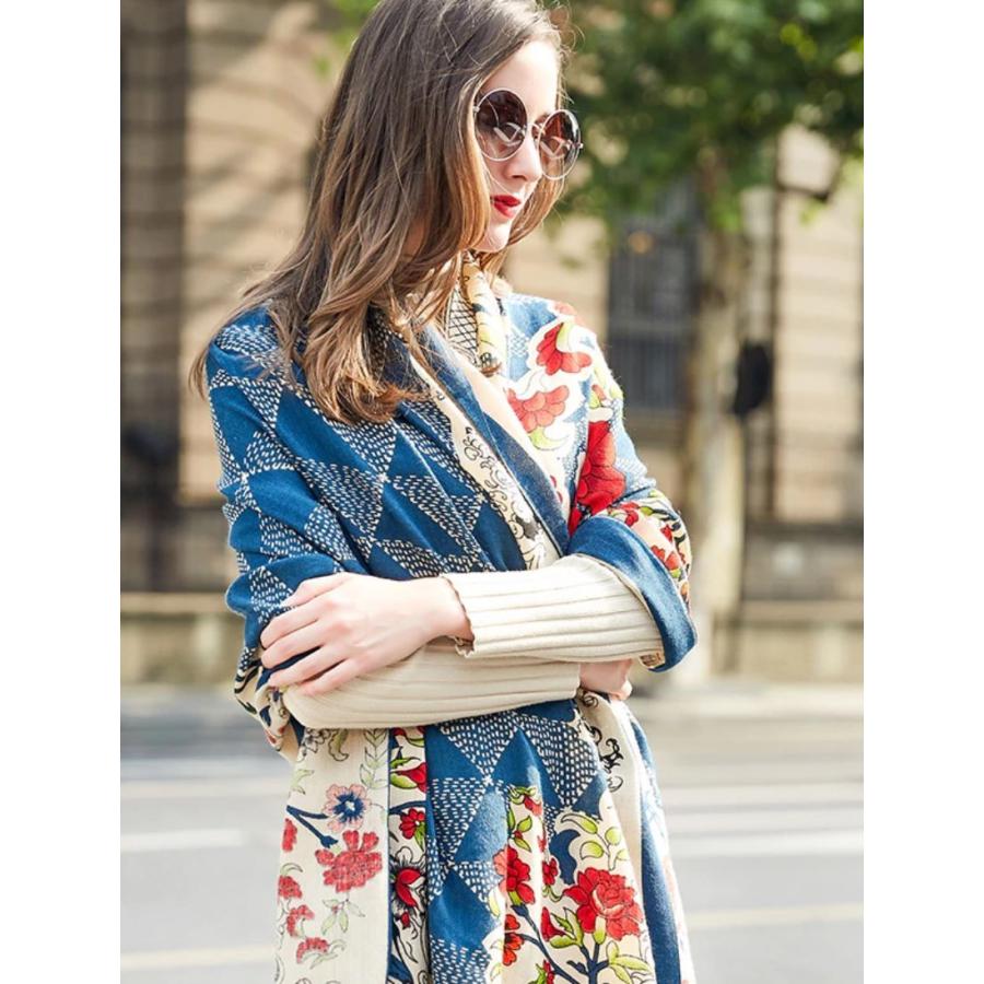 ストール マフラー スカーフ ウール100 格子 花柄 レディース 外人風コーデ ハイエンド 素敵柄 暖か ヨーロッパ 春 夏 秋 冬 M M Next Dream Shop 通販 Yahoo ショッピング