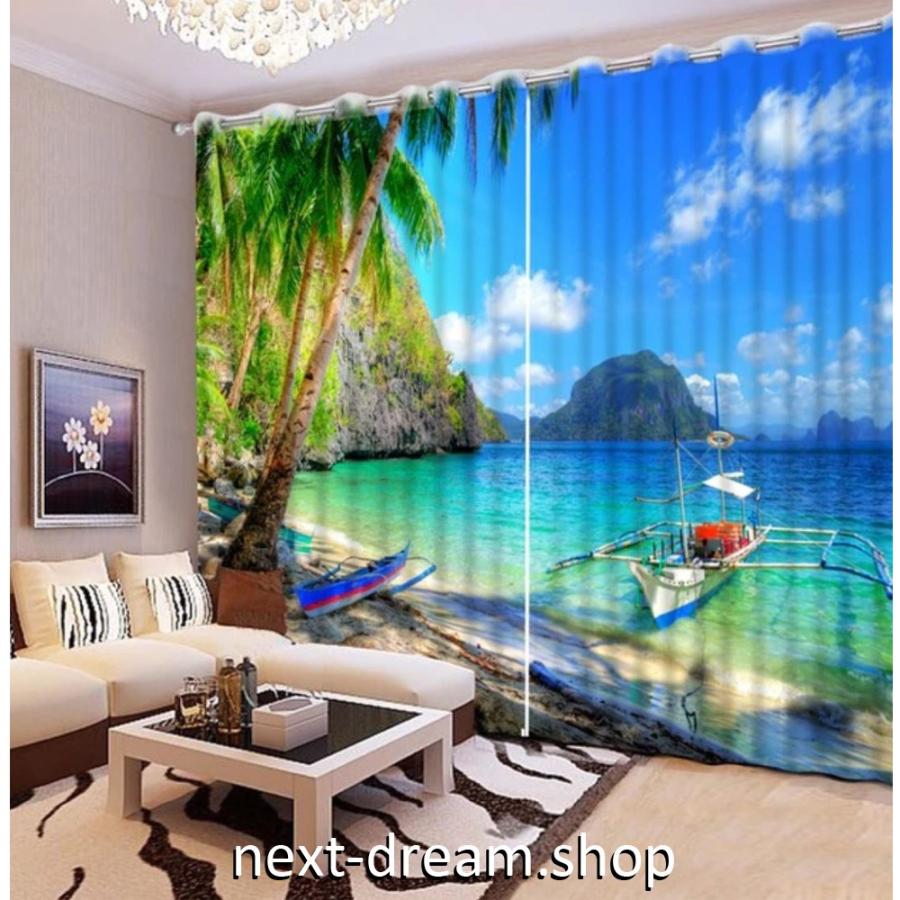 新着商品 ３d 遮光カーテン 3 213cm サイズ多数 Beach 海 ボート 山 Diy 模様替 リビング 子供部屋 サロン 店舗用 M 最安値挑戦 Mtkbrasil Com Br