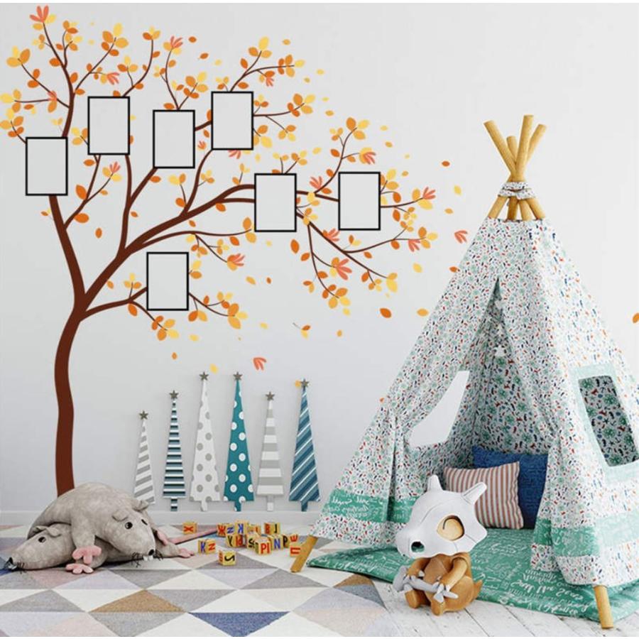 ウォールステッカー 壁紙 Diy 部屋装飾 寝室 リビング インテリア 60 90cm イラスト 紅葉 落ち葉 写真入れ M 17年最新海外