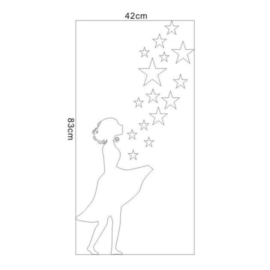 ウォールステッカー 壁紙 Diy 部屋 シール 寝室 リビング インテリア 38 42cm シルエット メルヘン 女の子 星 M M Next Dream Shop 通販 Yahoo ショッピング
