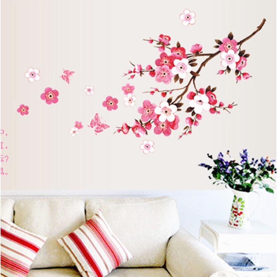 ウォールステッカー 壁紙 Diy 部屋 シール 寝室 リビング インテリア 50 1cm イラスト 梅 桜 花 枝 ピンク M M Next Dream Shop 通販 Yahoo ショッピング