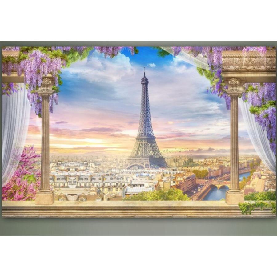 ３d 壁紙 1ピース 1m2 ヨーロッパの街並み エッフェル塔 高台からの景色 寝室 リビング 客室 M M Next Dream Shop 通販 Yahoo ショッピング