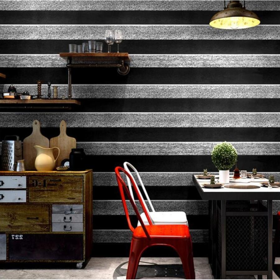 高品質の人気 壁紙 ３dストライプ 黒 グレー 53cm 10m 高級ウォールペーパー 部屋 リビング 玄関 ショップ 防水 Diy M 壁紙 Michiganestateplanning Com