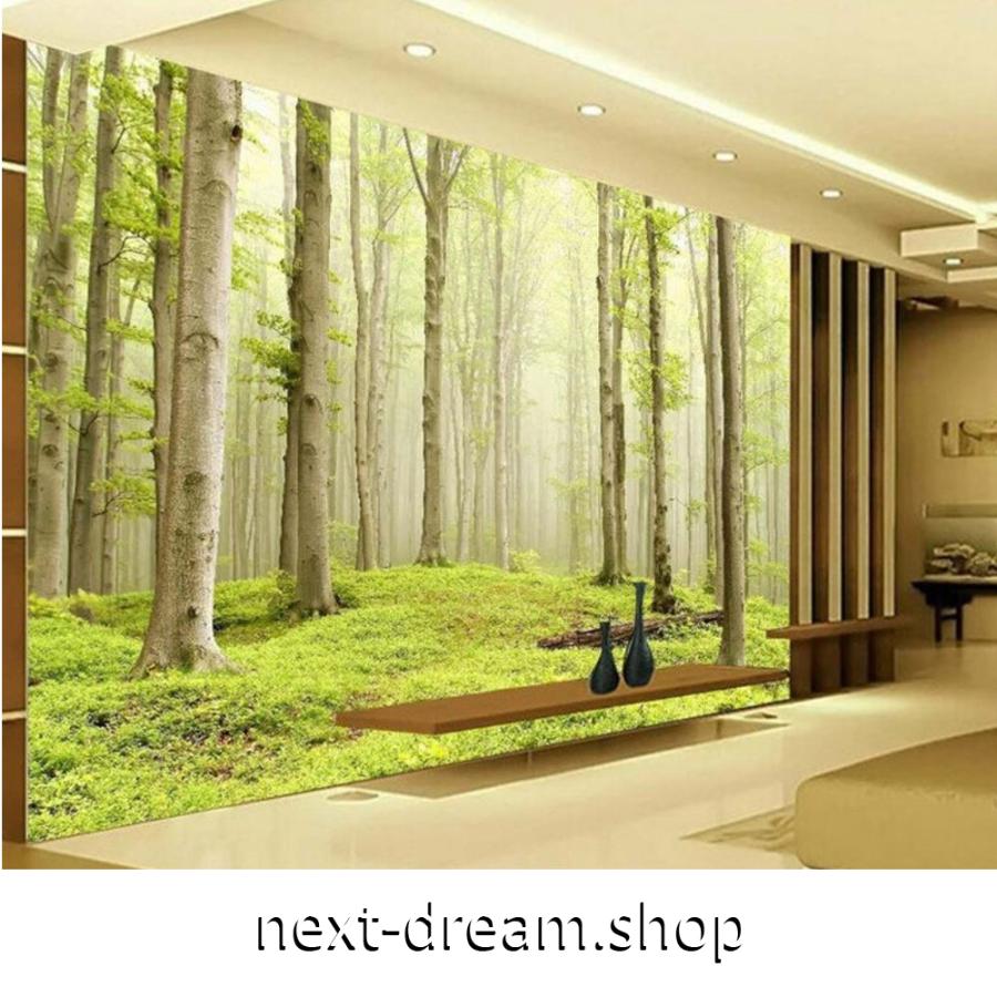 ３d壁紙 1ピース 1m2 自然風景 白樺の森 緑 インテリア 寝室 リビング ショップ 耐水 防カビ M M Next Dream Shop 通販 Yahoo ショッピング