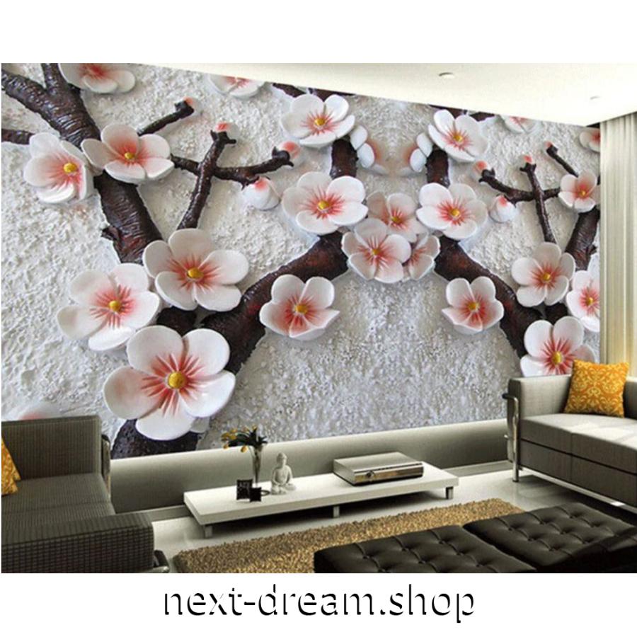 カスタム３d壁紙 1ピース 1m2 梅の花 立体アート 枝 キッチン 寝室 リビング クロス張替 M M Next Dream Shop 通販 Yahoo ショッピング