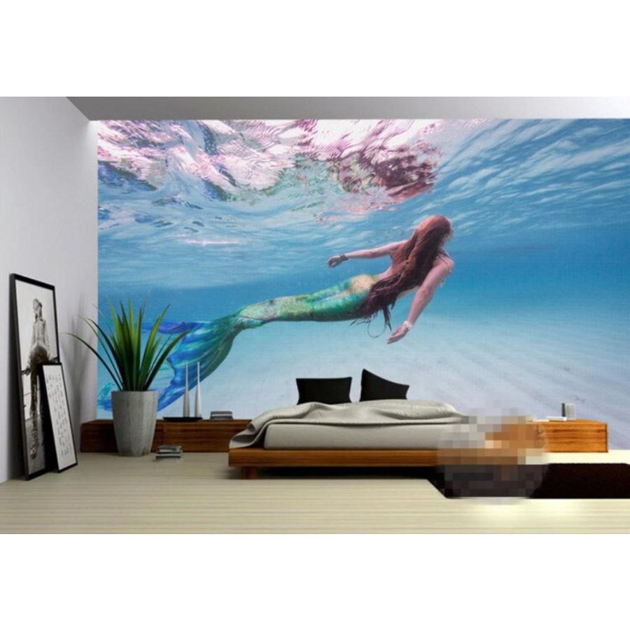 カスタム３d壁紙 1ピース 1m2 人魚 マーメイド 海 キッズルーム リビング お店 クロス張替 M M Next Dream Shop 通販 Yahoo ショッピング