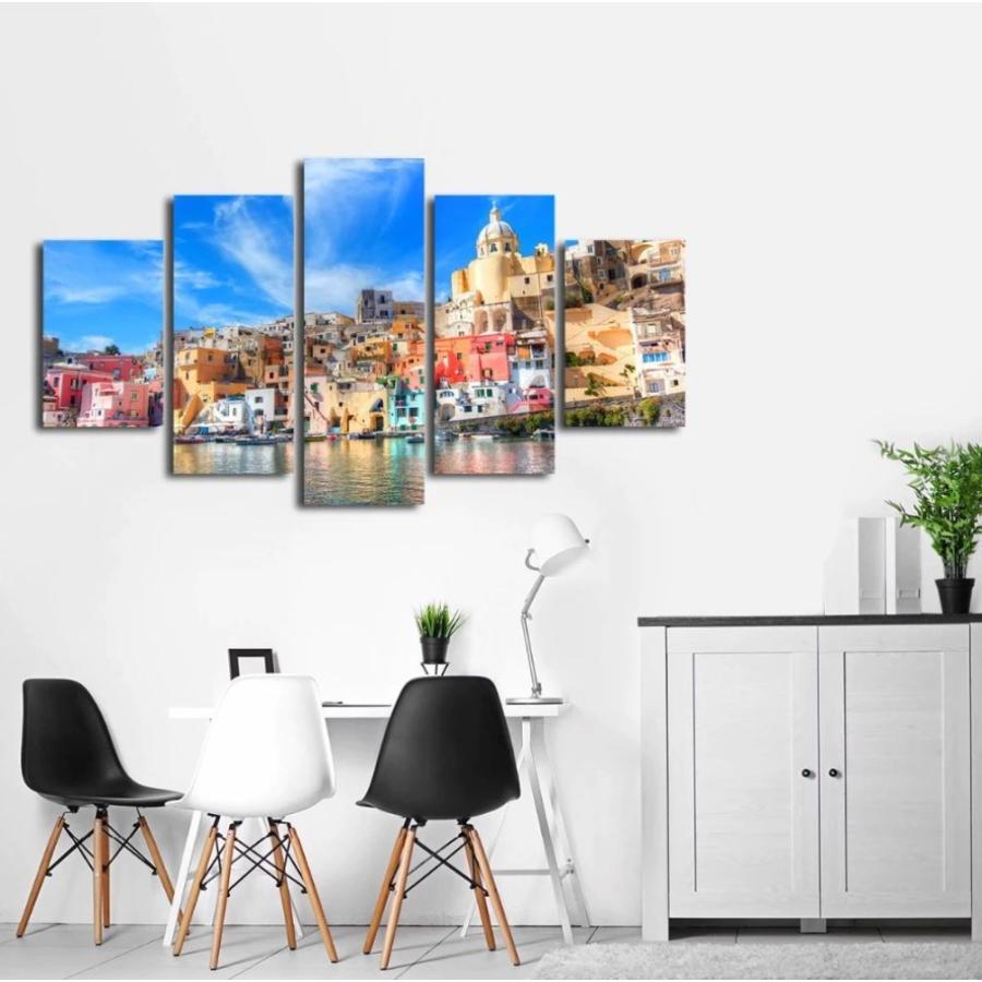超安い品質 お洒落な壁掛けアートパネル 小さめサイズ５点セット 海外の街並み カラフル ファブリックパネル インテリア 人気 M Supplystudies Com