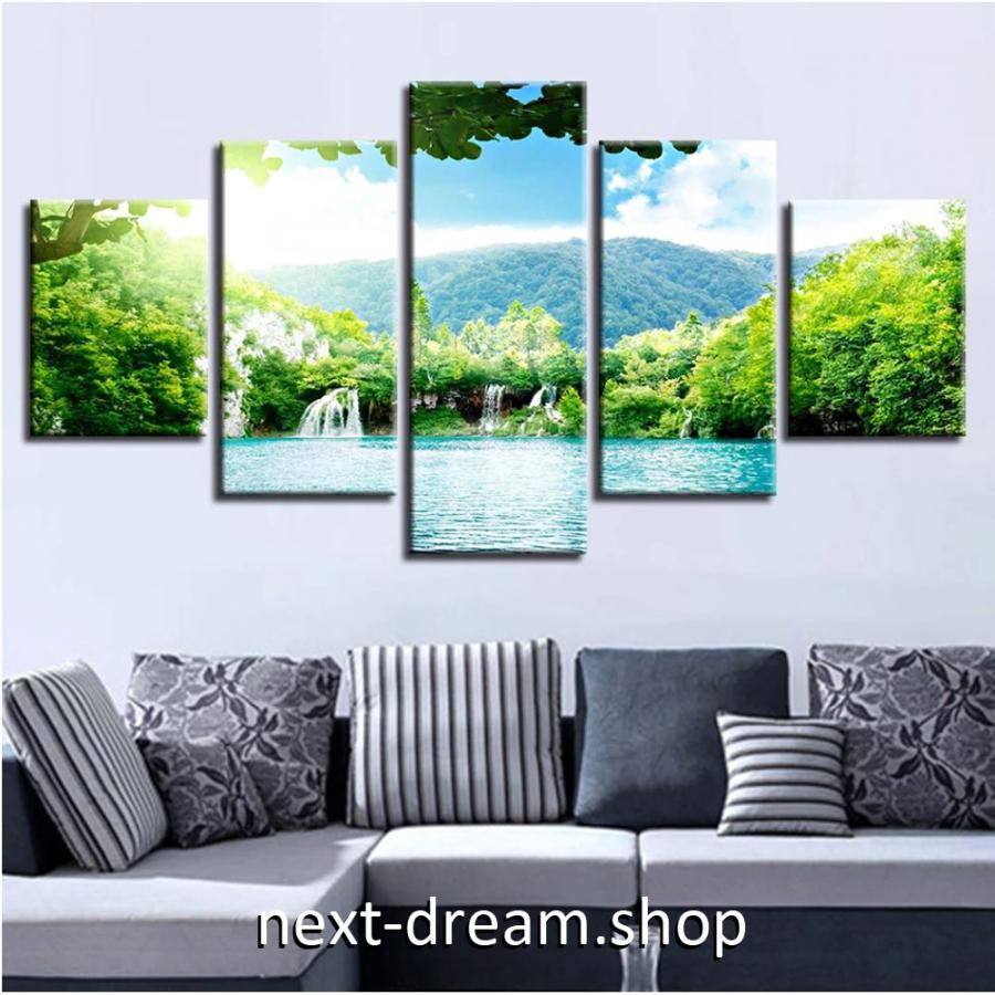 お洒落な壁掛けアートパネル ５点セット 30cm幅 緑 森 湖 自然風景 ファブリックパネル インテリア ポスター M M Next Dream Shop 通販 Yahoo ショッピング