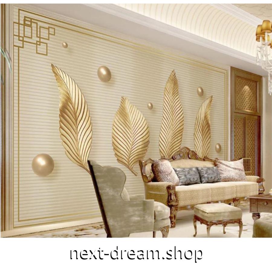 カスタム３d壁紙 1ピース 1m2 黄金の葉 ゴールド ゴージャス キャンバス地 レストラン クロス張替 部屋 M Rvukm29eam 内装 Centralcampo Com Br