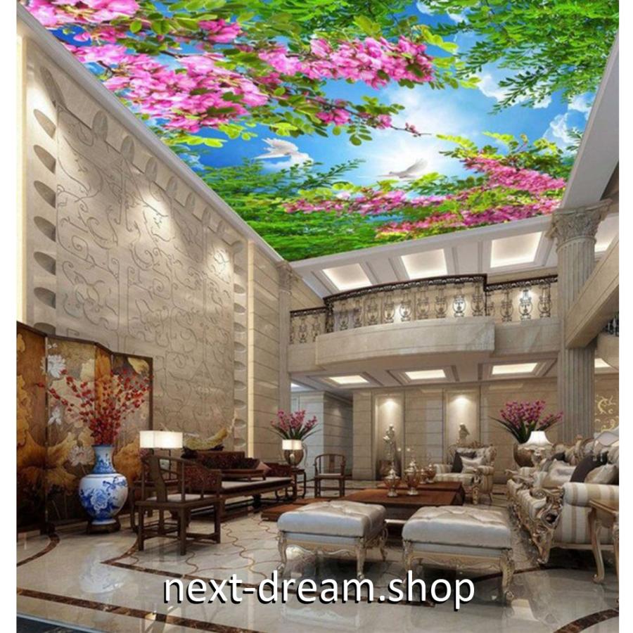 カスタム３d壁紙 1ピース 1m2 天井用 晴天 ピンクの花 空 キャンバス地 クロス張替 店 部屋 M M Next Dream Shop 通販 Yahoo ショッピング